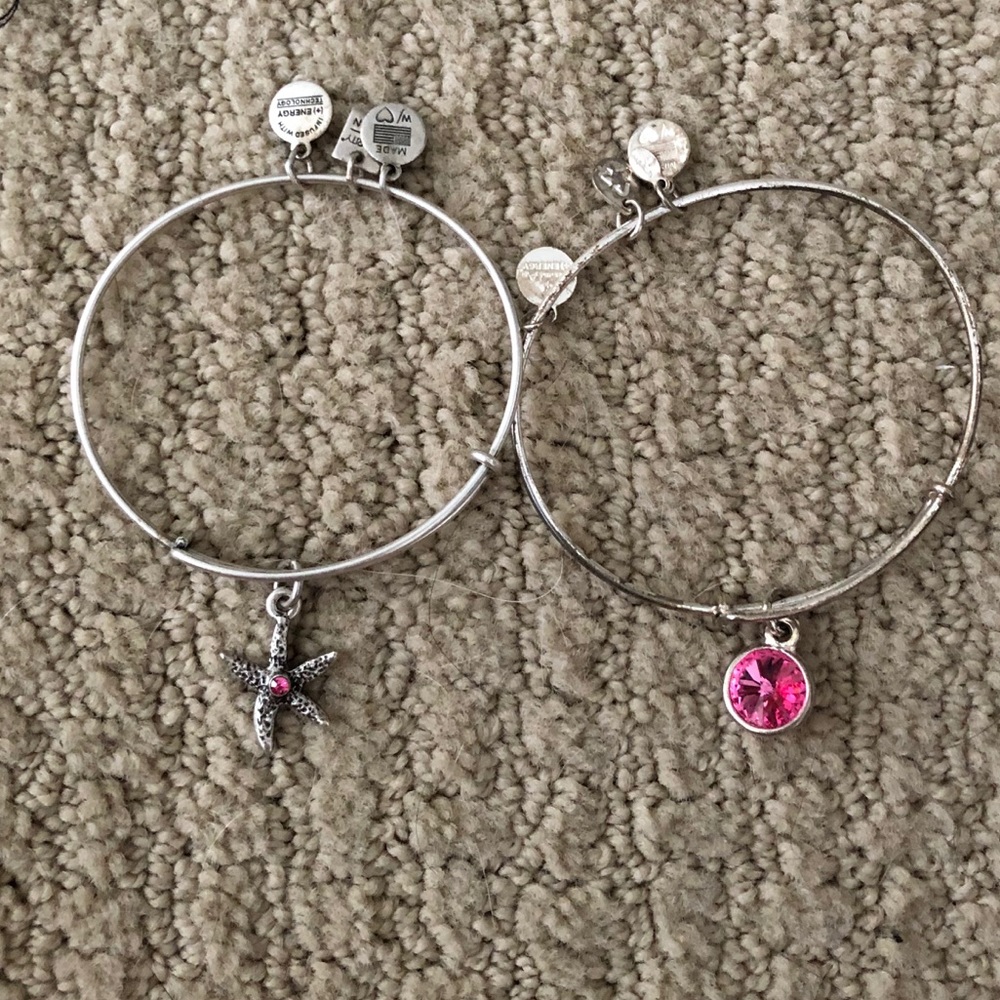 Alex and Ani silver October birthstone bracelets